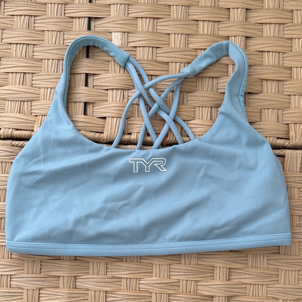 TYR Women's Light Blue Sports Bra size Medium